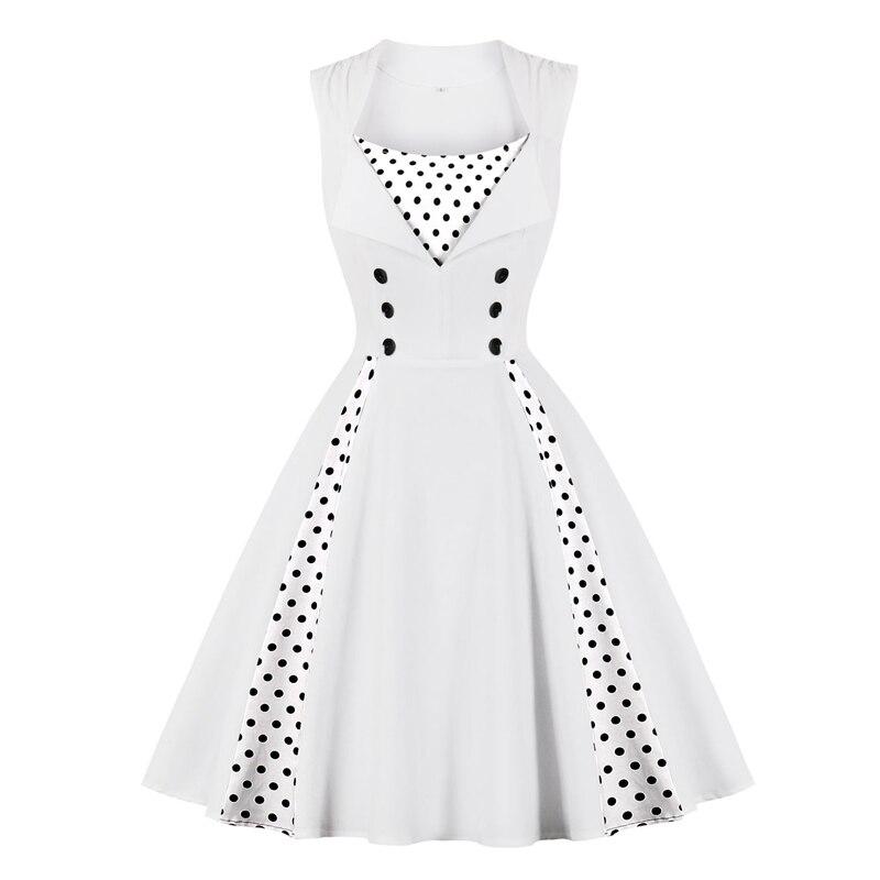 Vintage Hvid Rockabilly Kjole