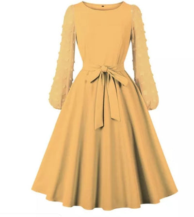 Vintage Bohemian Gul Kjole