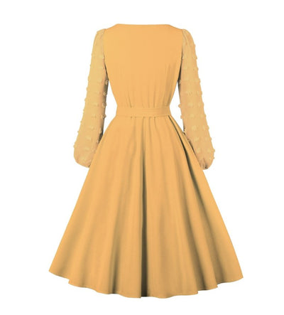 Vintage Bohemian Gul Kjole