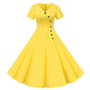 Vintage Kjole Knapper Gul