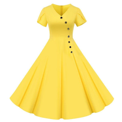 Vintage Kjole Knapper Gul
