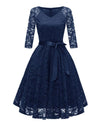 Vintage Blå Broderikjole