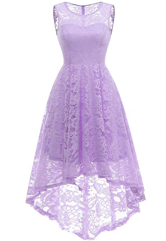 Vintage Lavendel Broderi Kjole