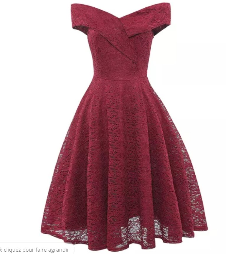 Vintage Rød Broderikjole