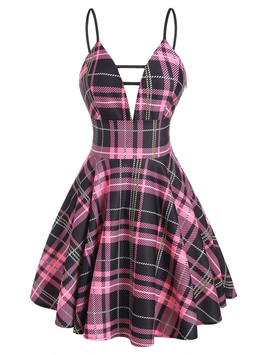 Vintage Ternet Snørebåndskjole Pink