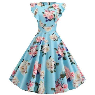 Vintage Chic Retro Kjole Blå