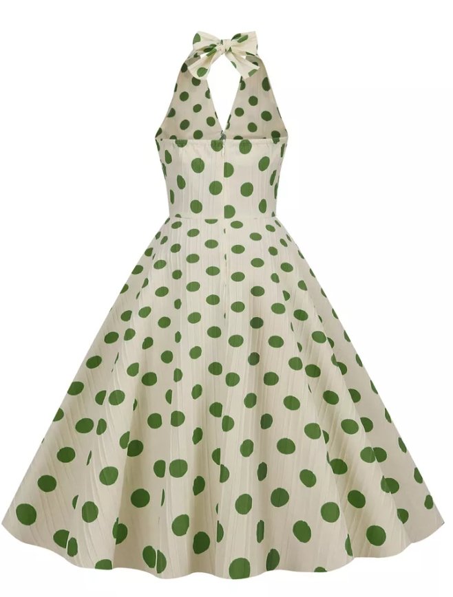 Vintage Chic Retro Polka Dot Kjole