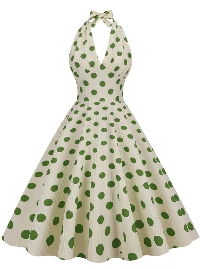 Vintage Chic Retro Polka Dot Kjole