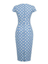 Vintage Polka Dot Kjole Med Firkantet Krave