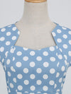 Vintage Polka Dot Kjole Med Firkantet Krave