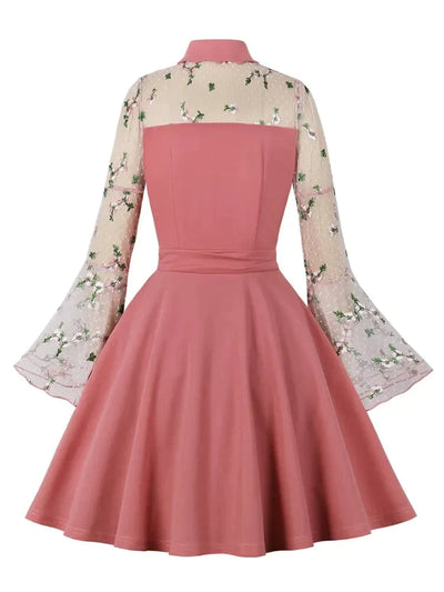 Pink Peter Pan Collar Vintage Kjole