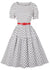 Vintage Rund Hals, Hvid Polka Dot Kjole