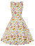 Vintage Rund Hals Kjole Creme Blomster