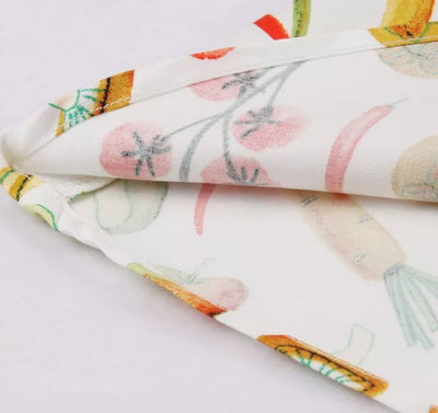 Vintage Rund Hals Kjole Creme Blomster
