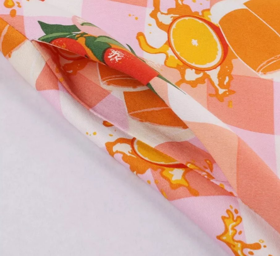 Vintage Rundhalset Pink Blomsterkjole