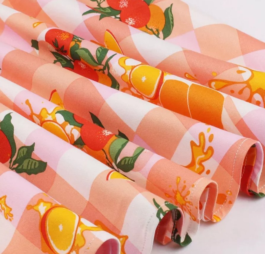 Vintage Rundhalset Pink Blomsterkjole