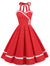 Vintage Rød Rund Hals Polka Dot Kjole