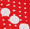 Vintage Rød Rund Hals Polka Dot Kjole