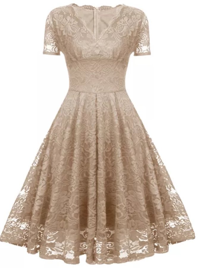Vintage Beige Pigekjole