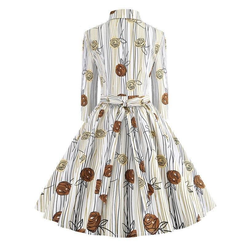 Vintage Kjole Tegning Lange Ærmer