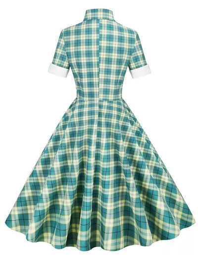 Vintage Green Scotland Kjole