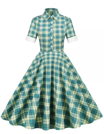 Vintage Green Scotland Kjole