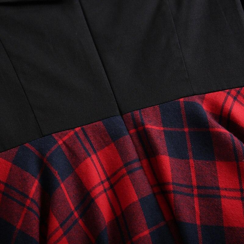 Vintage Off Shoulder Tartan Kjole