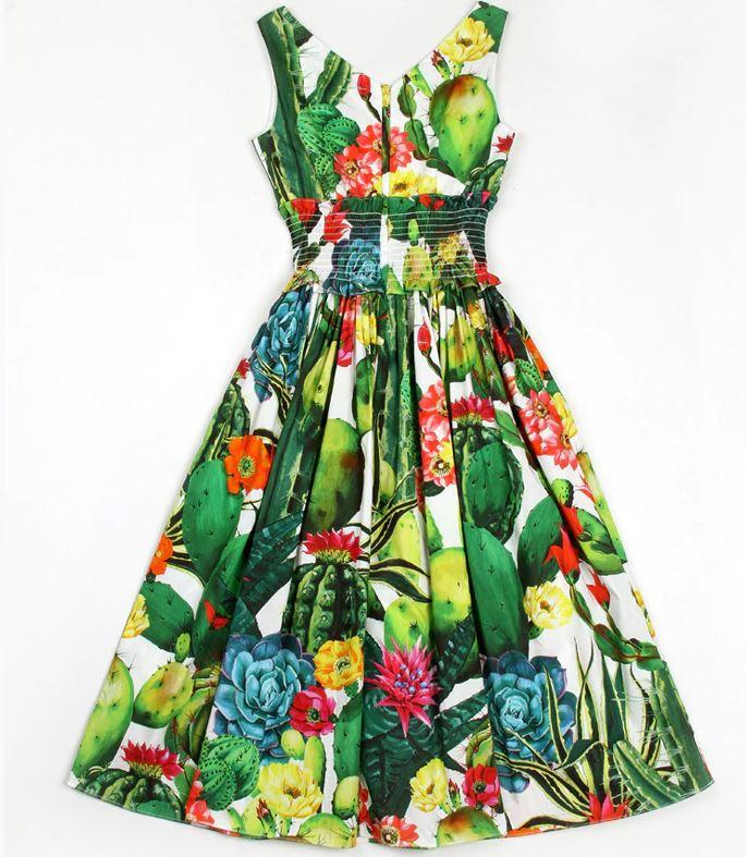 Vintage Bomuldskjole Til Kvinder