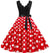 Kvinder Vintage Rød Polka Dot Kjole