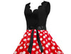 Kvinder Vintage Rød Polka Dot Kjole