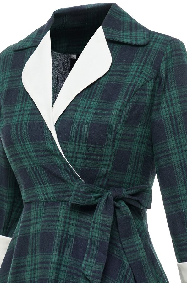 Vintage Grøn Pelskjole