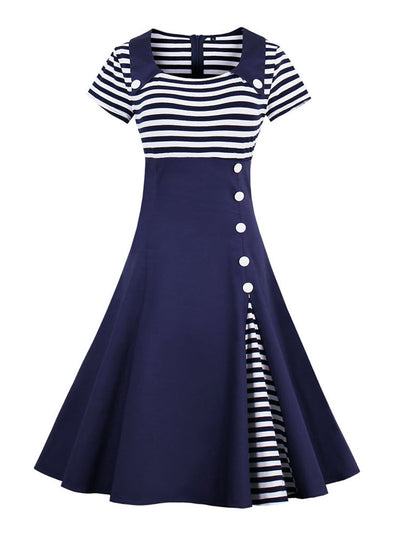 Vintage Plus Size 50'er Kjole Blå