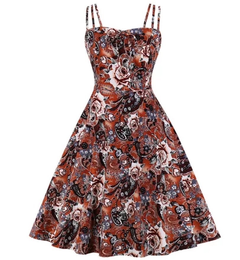 Vintage Plus Size Kjole Hvid Kaffe