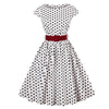 Vintage Plus Size Hvid Bæltekjole