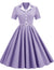 Plus Size Vintage Kjole Knapper Lavendel