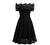 Vintage Kjole Plus Size Broderi Sort