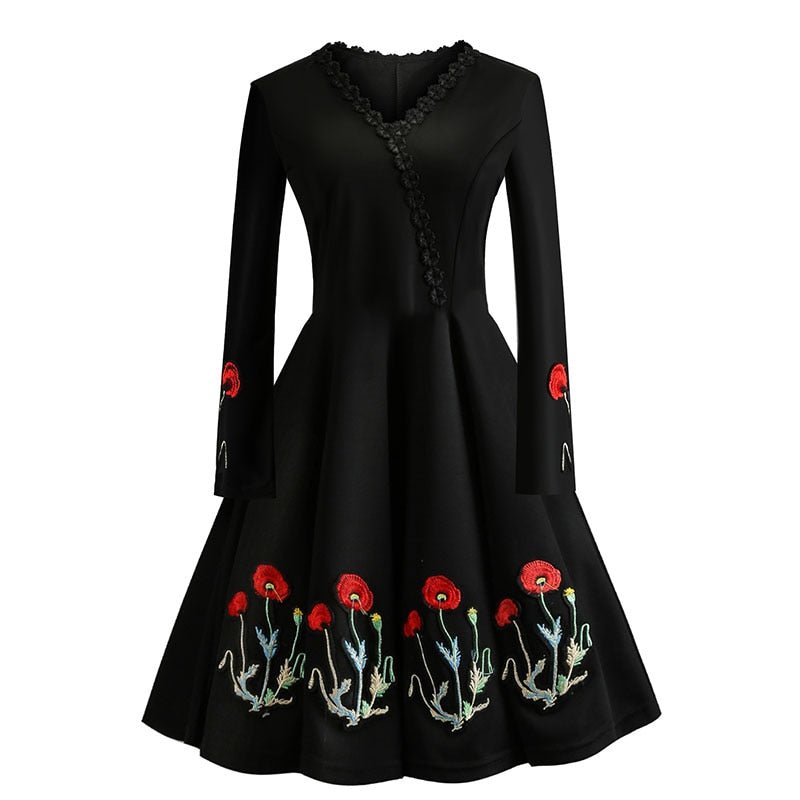 Vintage Plus Size Sort Kjole