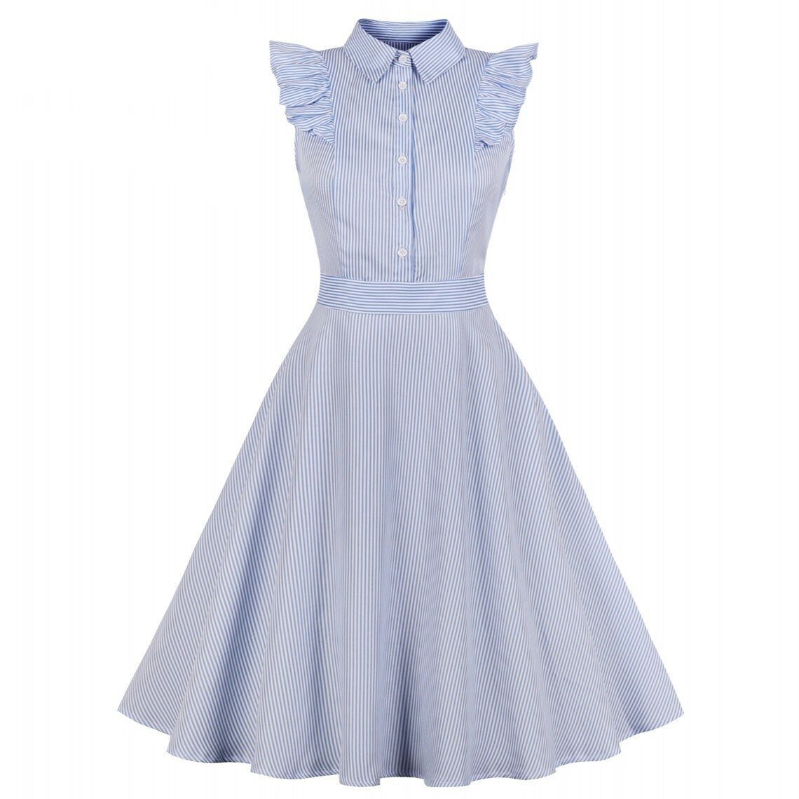 Vintage Plus Size Skjortekjole