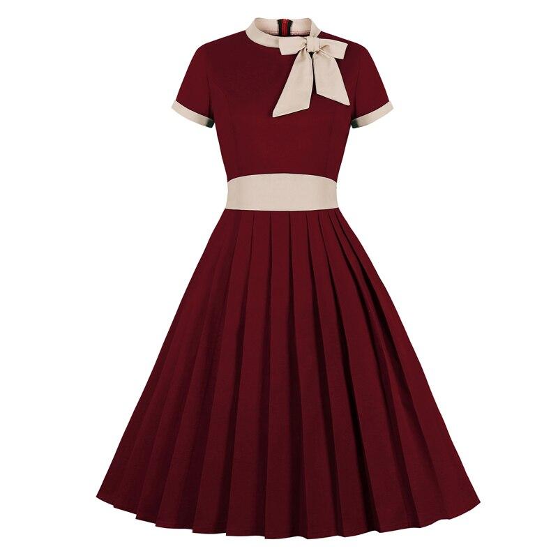 Chic Burgundy Plus Size Vintage Kjole