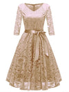 Vintage Plus Size Gul Blondekjole