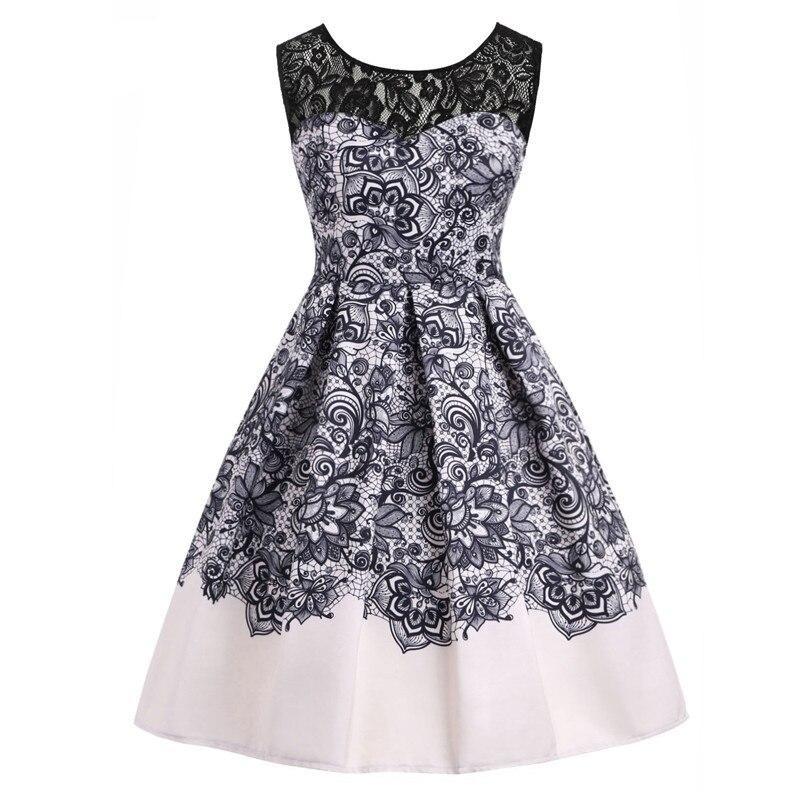 Vintage Plus Size Blonde Rockabilly Kjole Grå