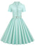 Vintage Plus Size Højtaljet Turkis Kjole