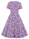 Vintage Plus Size High Waist Dress Lilla