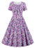 Vintage Plus Size High Waist Dress Lilla