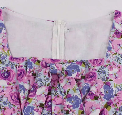 Vintage Plus Size High Waist Dress Lilla