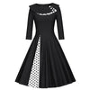 Vintage Plus Size Vinter Sort Kjole