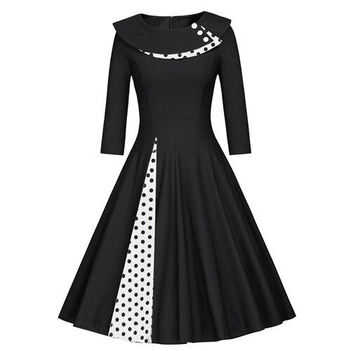 Vintage Plus Size Vinter Sort Kjole