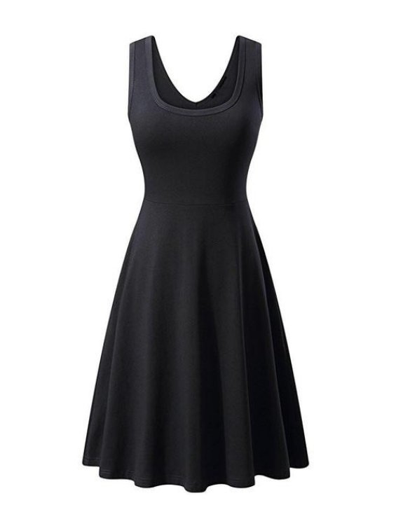 Plus Size Vintage Kjole Almindelig Sort