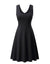 Plus Size Vintage Kjole Almindelig Sort
