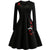 Vintage Plus Size Kjole Med Sorte Broderede Blomster